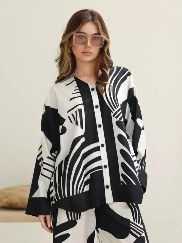 BLACK & WHITE DIGITAL PRINT 2PC STITCHED FOR GIRLS